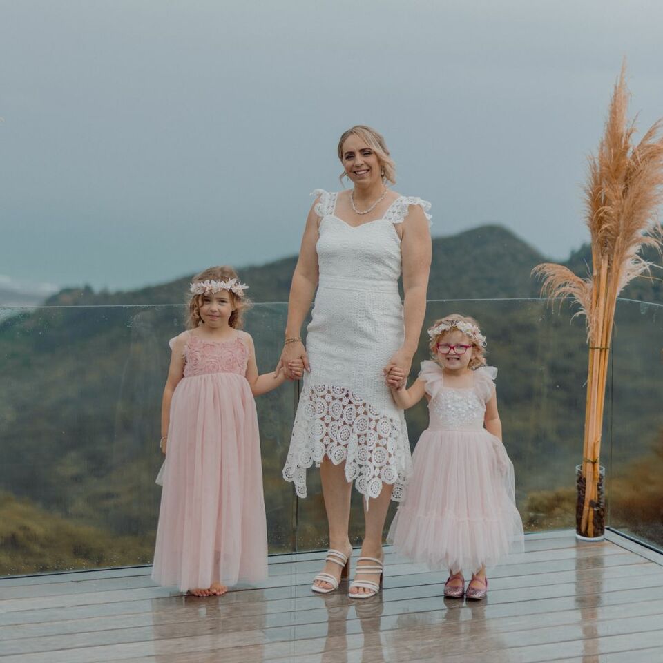 Emma Bramwell, the founder of Sparkle & Spell Co. and her two daughters 