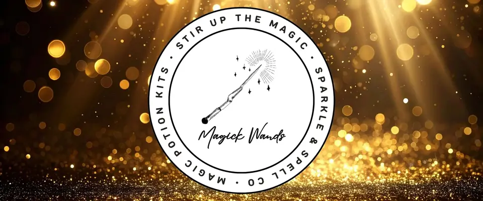 Sparkle & Spell Co. crystal-tipped magick wands – handmade accessories for magical potion play.